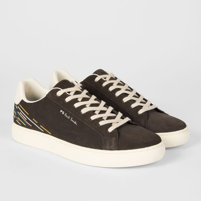 Rex Embroidered Heel Suede Sneakers