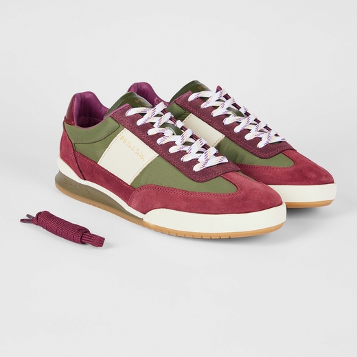 Dover Burgundy and Green Trainers-new online-Fifth Avenue Menswear