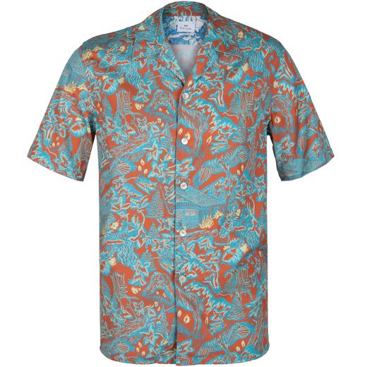 Casual Fit Forest Print Short Sleeve Shirt-new online-Fifth Avenue Menswear