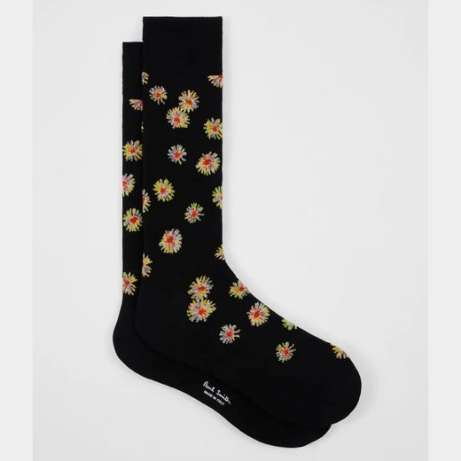 Lumin Floral  Pattern Cotton Socks-new online-Fifth Avenue Menswear