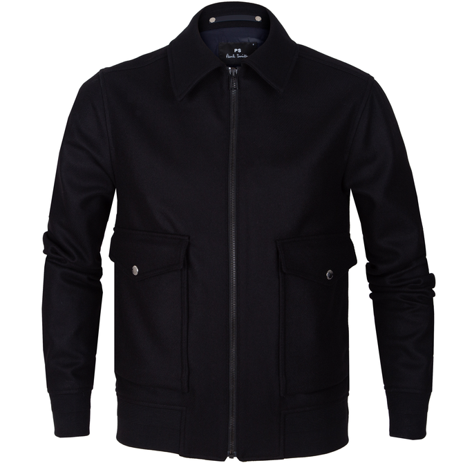 Zip-up Wool & Cashmere Melton Harrington Jacket