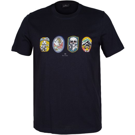 Organic Cotton Badges Print T-Shirt-new online-Fifth Avenue Menswear