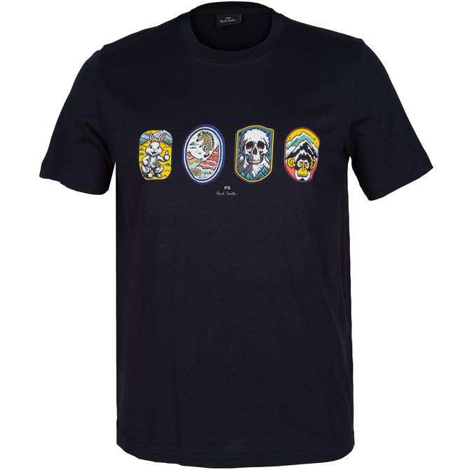 Organic Cotton Badges Print T-Shirt