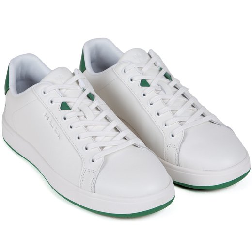 White & Green Albany Leather Sneakers-new online-Fifth Avenue Menswear
