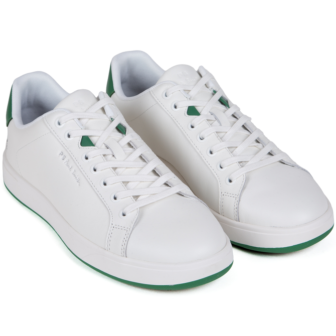White & Green Albany Leather Sneakers