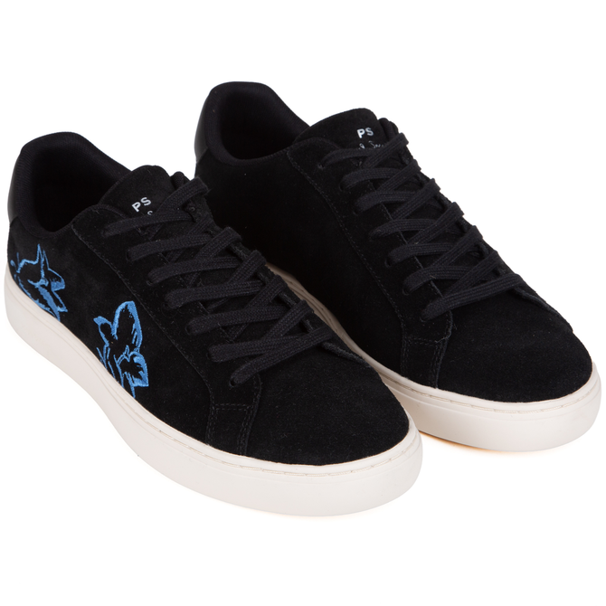 Rex Embroidered Flowers Suede Sneakers