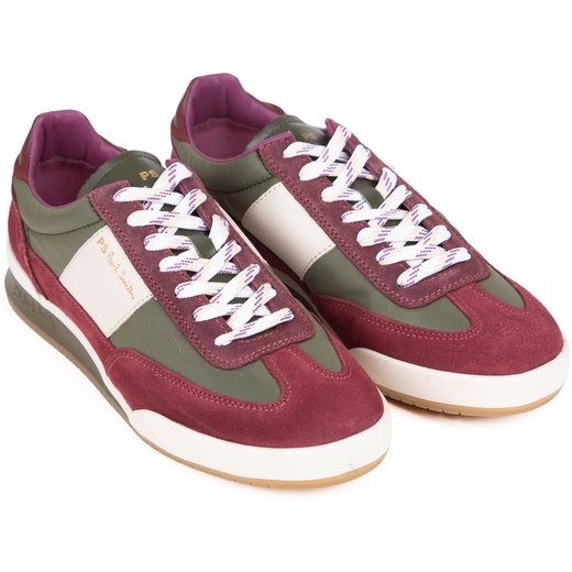 Dover Burgundy and Green Trainers-new online-Fifth Avenue Menswear