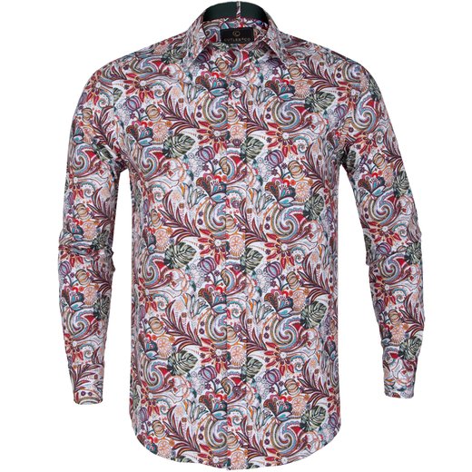 Clyde Stretch Cotton Paisley Floral Print Shirt-new online-Fifth Avenue Menswear
