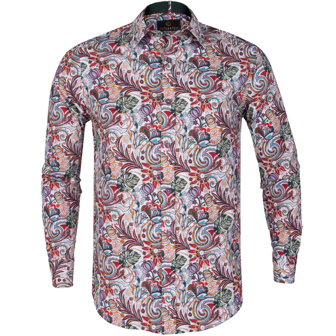 Clyde Stretch Cotton Paisley Floral Print Shirt