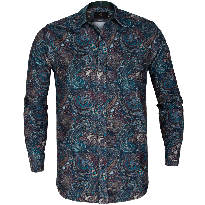Blake Fine Cord Paisley Print Casual Shirt