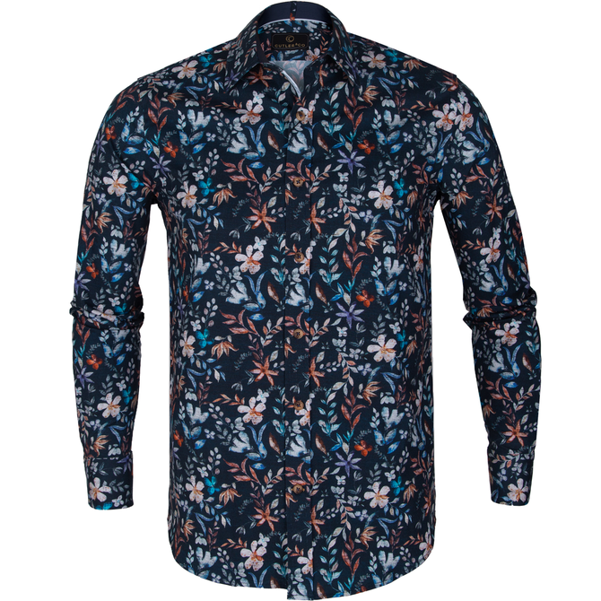 Richard Stretch Cotton Floral Print Shirt
