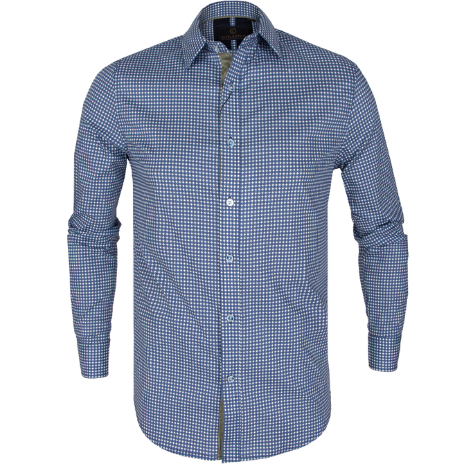 Clyde Stretch Cotton Small Geometric Print Shirt