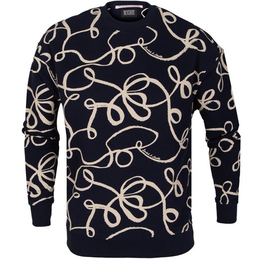 Relaxed Fit Ribbon Print Sweatshirt-new online-Fifth Avenue Menswear