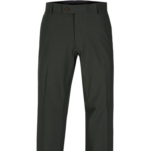 Olive Idris Plain Stretch Dress Trousers-new online-Fifth Avenue Menswear