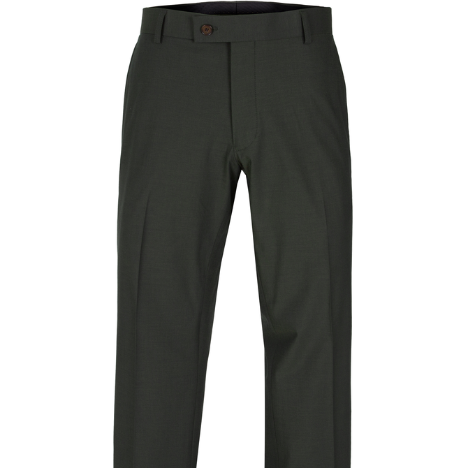Olive Idris Plain Stretch Dress Trousers