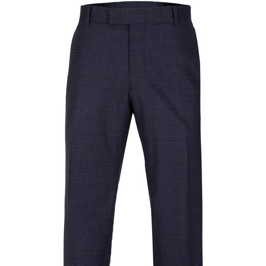 Caper Mini Check Stretch Wool Dress Trouser-work-Fifth Avenue Menswear