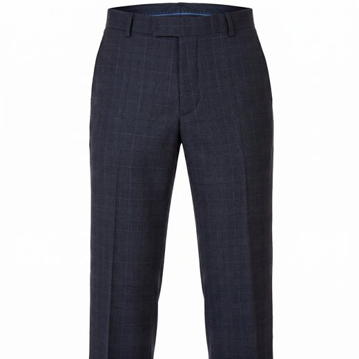 Caper Navy Tonal Check Wool Dress Trouser-new online-Fifth Avenue Menswear