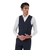 Mighty Navy Tonal Check Wool Dress Waistcoat
