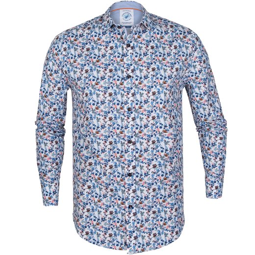 Pheasant Print Stretch Cotton Shirt-new online-Fifth Avenue Menswear