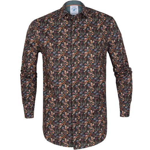 Pheasant Print Stretch Cotton Shirt-new online-Fifth Avenue Menswear
