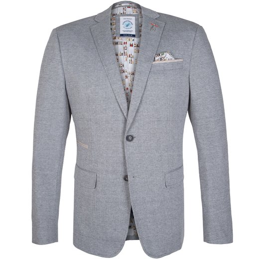 Light Grey Check Stretch Knit Blazer-new online-Fifth Avenue Menswear