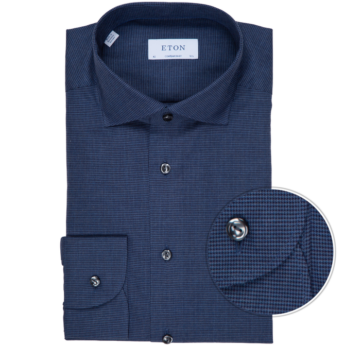 Contemporary Fit Micro Houndstooth Melange Dress Shirt