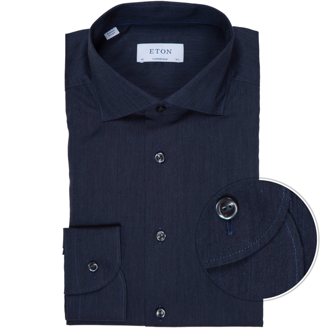 Contemporary Fit Herringbone Melange Dress Shirt