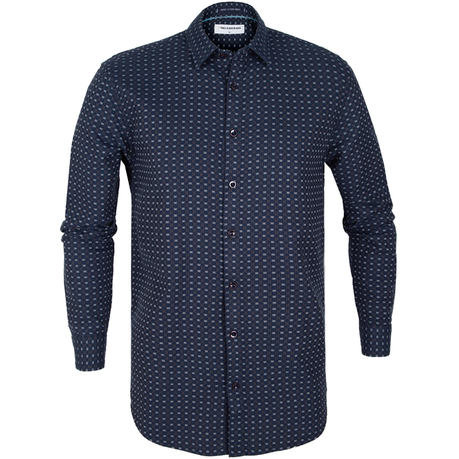 Mini Jacquard Pattern Casual Cotton Shirt
