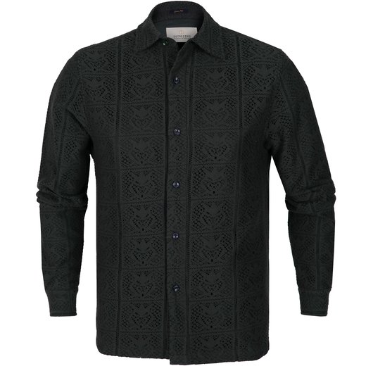 Delan Relaxed Fit Crochet Knit Overshirt-new online-Fifth Avenue Menswear
