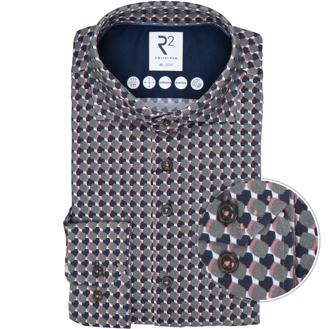 Sorona Technical Knit Print Travel Dress Shirt