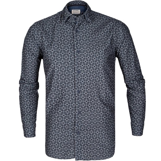 Roma Cotton Corduroy Geometric Print Casual Shirt-new-Fifth Avenue Menswear