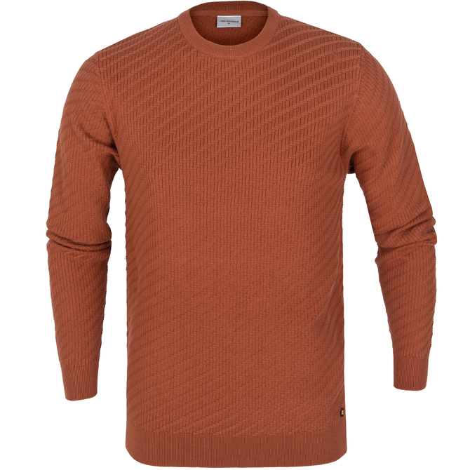 Jacquard Knit Crew Neck Pullover