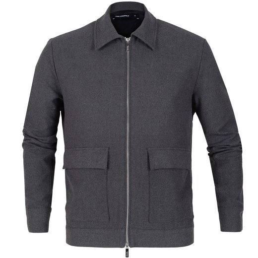 Zip-up Melange Harrington Jacket-new-Fifth Avenue Menswear