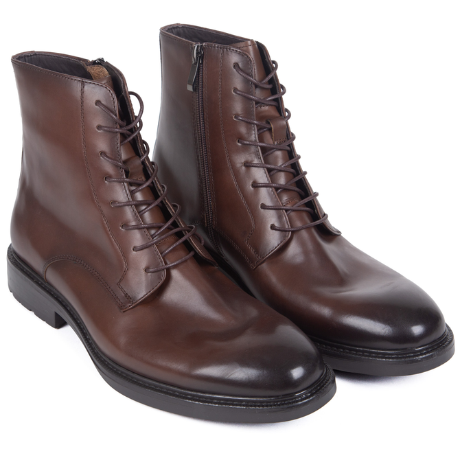 Albert Side Zip Lace-up Casual Boots