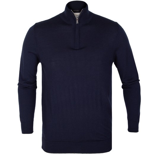Destin Pure Wool 1/4 Zip Turtle Neck Pullover-new-Fifth Avenue Menswear