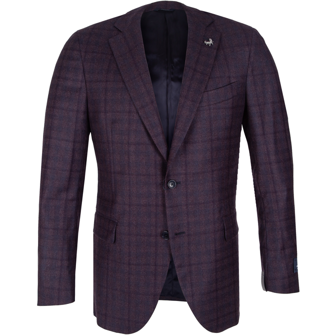 Luxury Italian Wool Shaded Check Blazer
