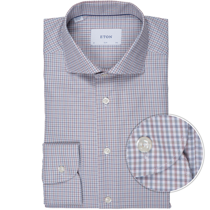 Slim Fit Luxury Cotton Check Dress Shirt