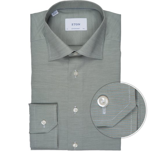 Contemporary Fit Luxury Cotton Micro Check Oxford Shirt-new-Fifth Avenue Menswear