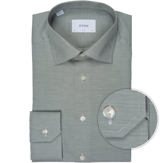Slim Fit Luxury Cotton Micro Check Oxford Shirt-new-Fifth Avenue Menswear