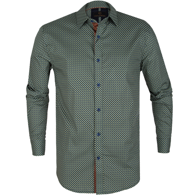 Clyde Retro Geometric Stretch Cotton Shirt