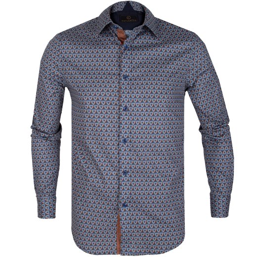 Richard Geometric Print Stretch Cotton Shirt-sale-Fifth Avenue Menswear