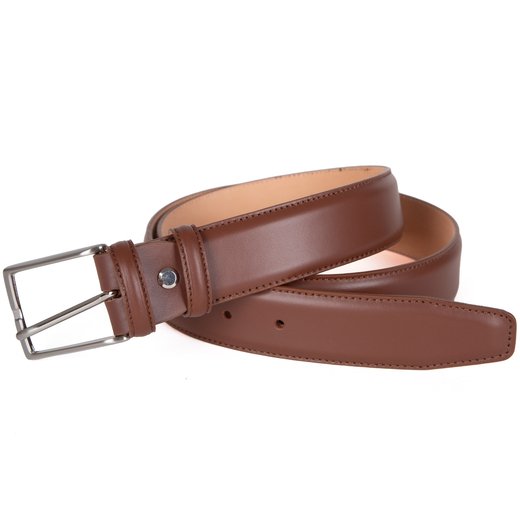 Stitched Edge Leather Dress Belt-essentials-Fifth Avenue Menswear