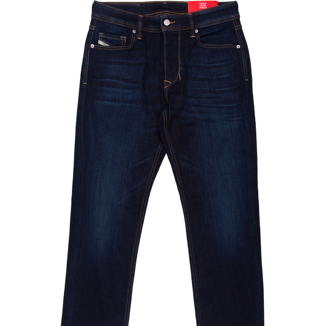 Larkee-Beex Regular Tapered Fit Dark Aged Stretch Denim Jeans