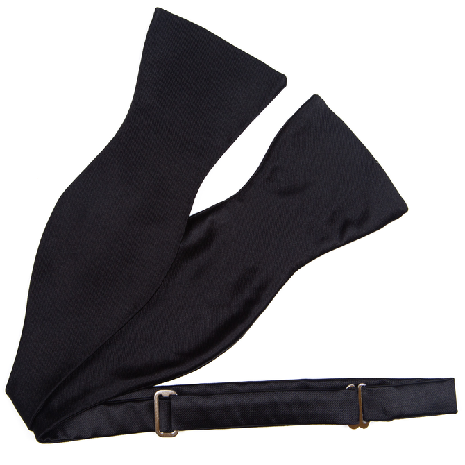 Wide Silk Satin Self Tie Bowtie