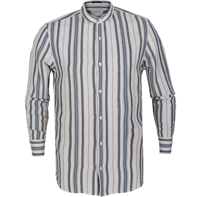 Gideon Cotton/Linen Blend Stripe Grandpa Shirt