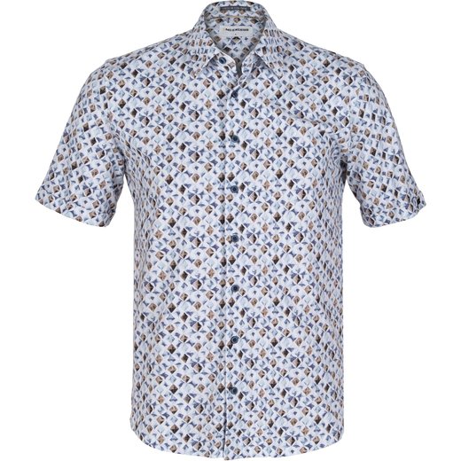 Geometric Print Casual Cotton Shirt-new-Fifth Avenue Menswear