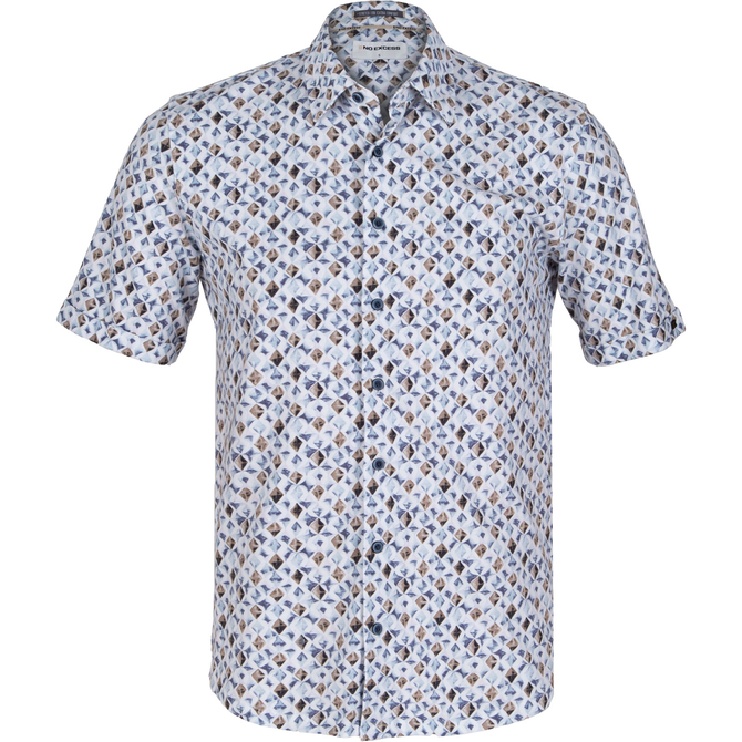 Geometric Print Casual Cotton Shirt