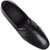 Crest Black Leather Loafers