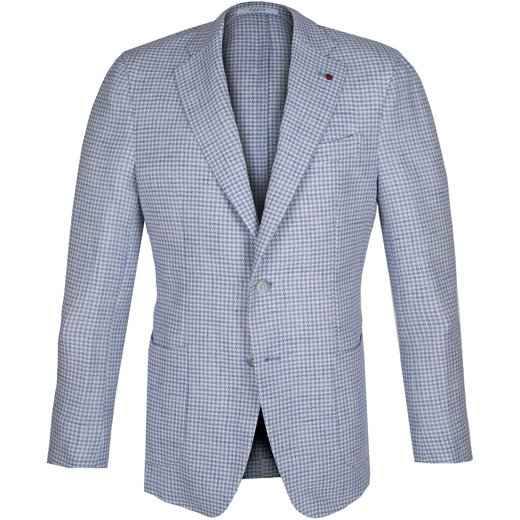 Luxury Linen & Cotton Houndstooth Blazer-new-Fifth Avenue Menswear