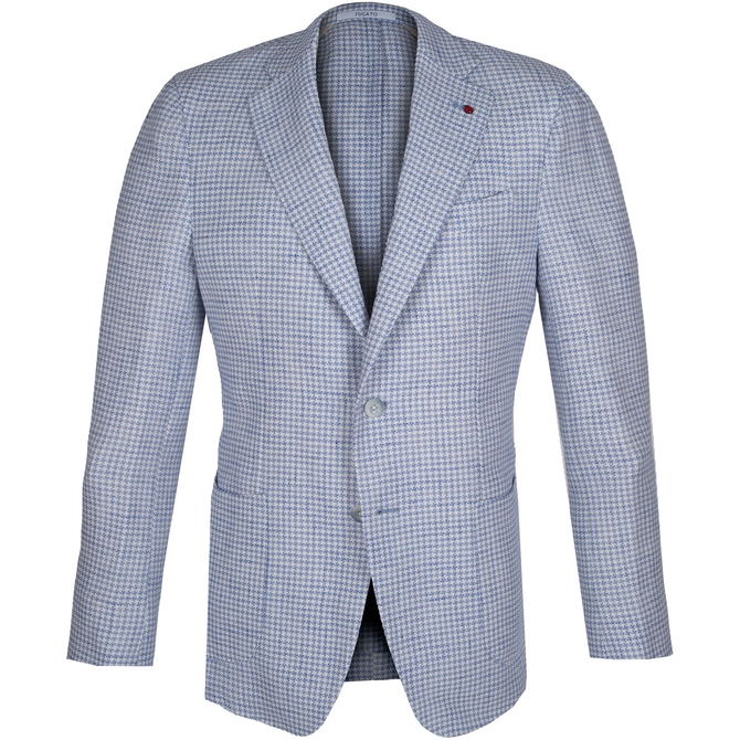 Luxury Linen & Cotton Houndstooth Blazer